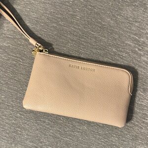 Katie Loxton taupe wristlet NWOT